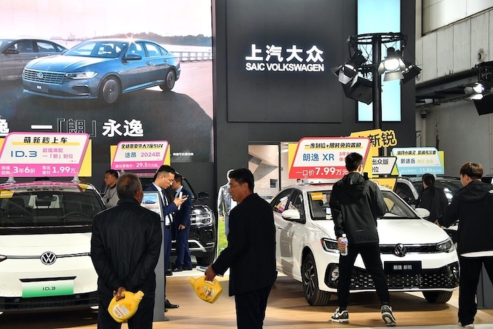 A SAIC Volkswagen dealership in Handan, Hebei province, on April 5, 2024.