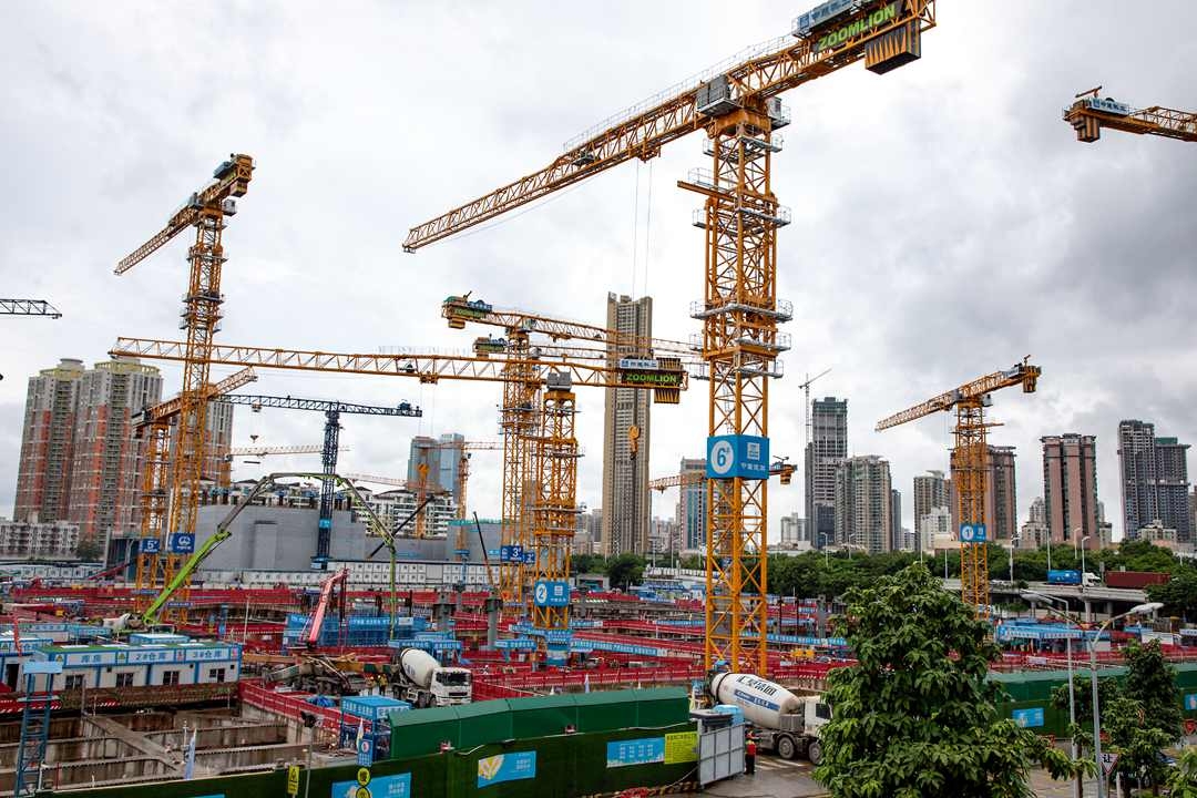 Construction cranes tower over a property development in Shenzhen, South China’s Guangdong province, on June 30. Photo: VCG