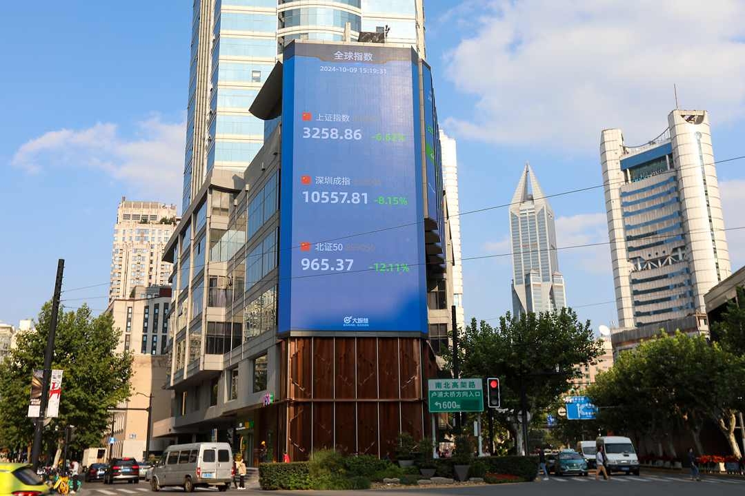 Chinese equities got walloped Wednesday as the pullback from the China stimulus rally continued. Photo: VCG